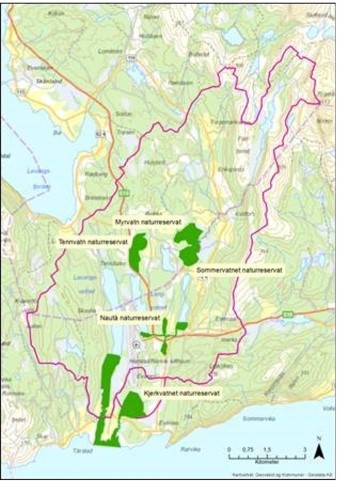 Kartutsnitt over vassdragsområdet (klikk for større bilde) Kartutsnitt over vassdragsområdet (klikk for større bilde)