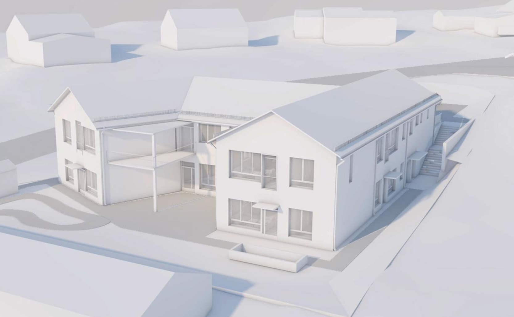 3D-illustrasjon av hus