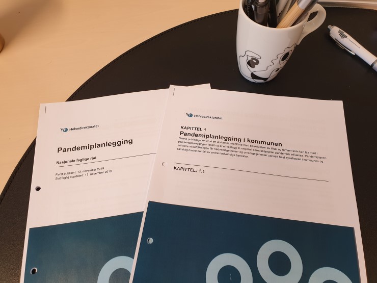 Fremsiden til veilederen pandemiplanlegging