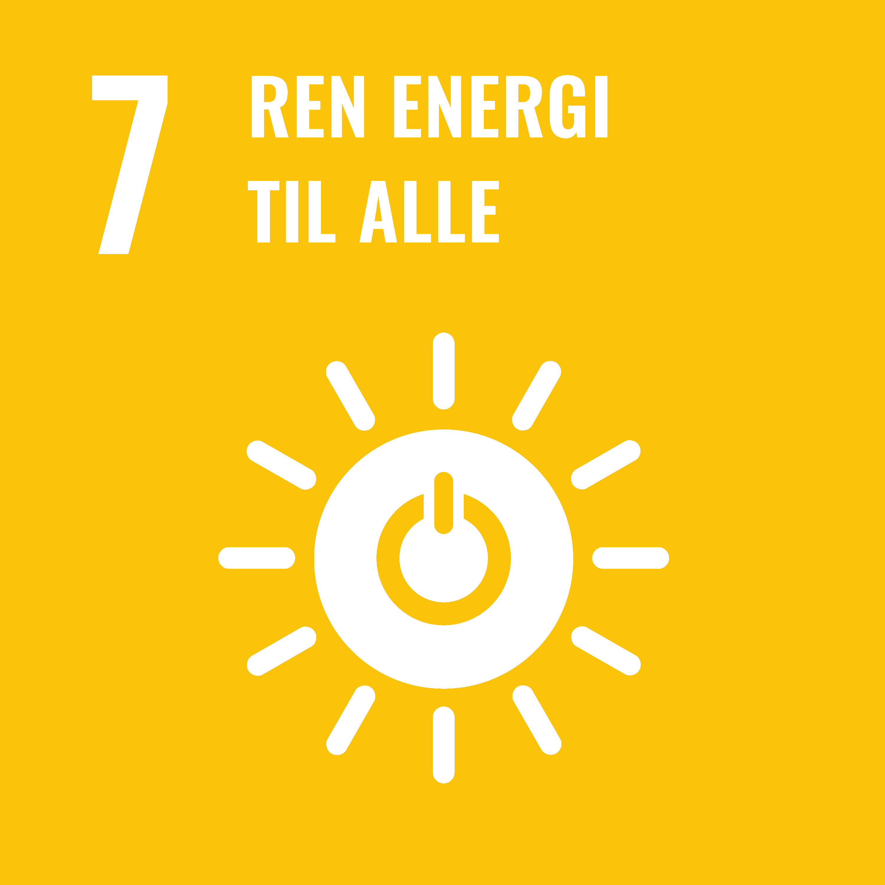 FNs bærekraftsmål nr 7: Sikre tilgang til pålitelig, bærekraftig og moderne energi til en overkommelig pris.